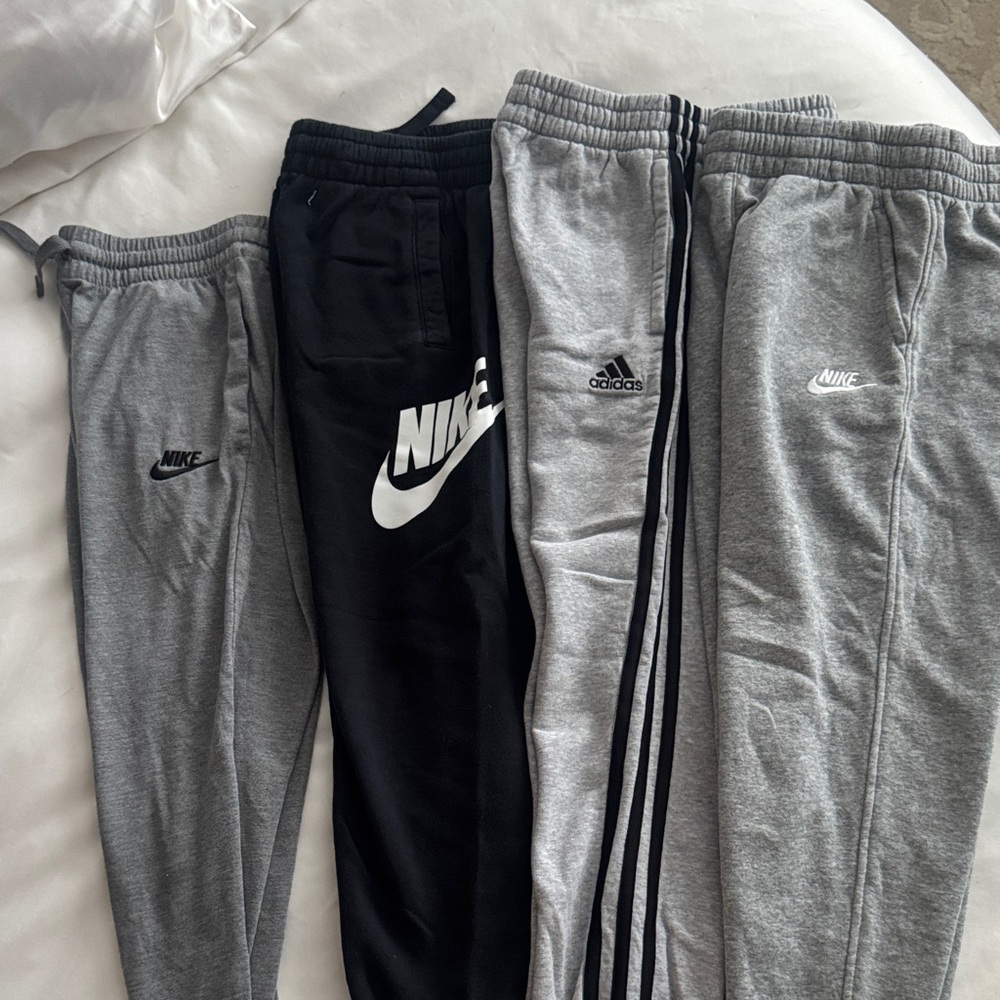 Nike and Adidas Kids Jogger Pants Set - Black and Gray